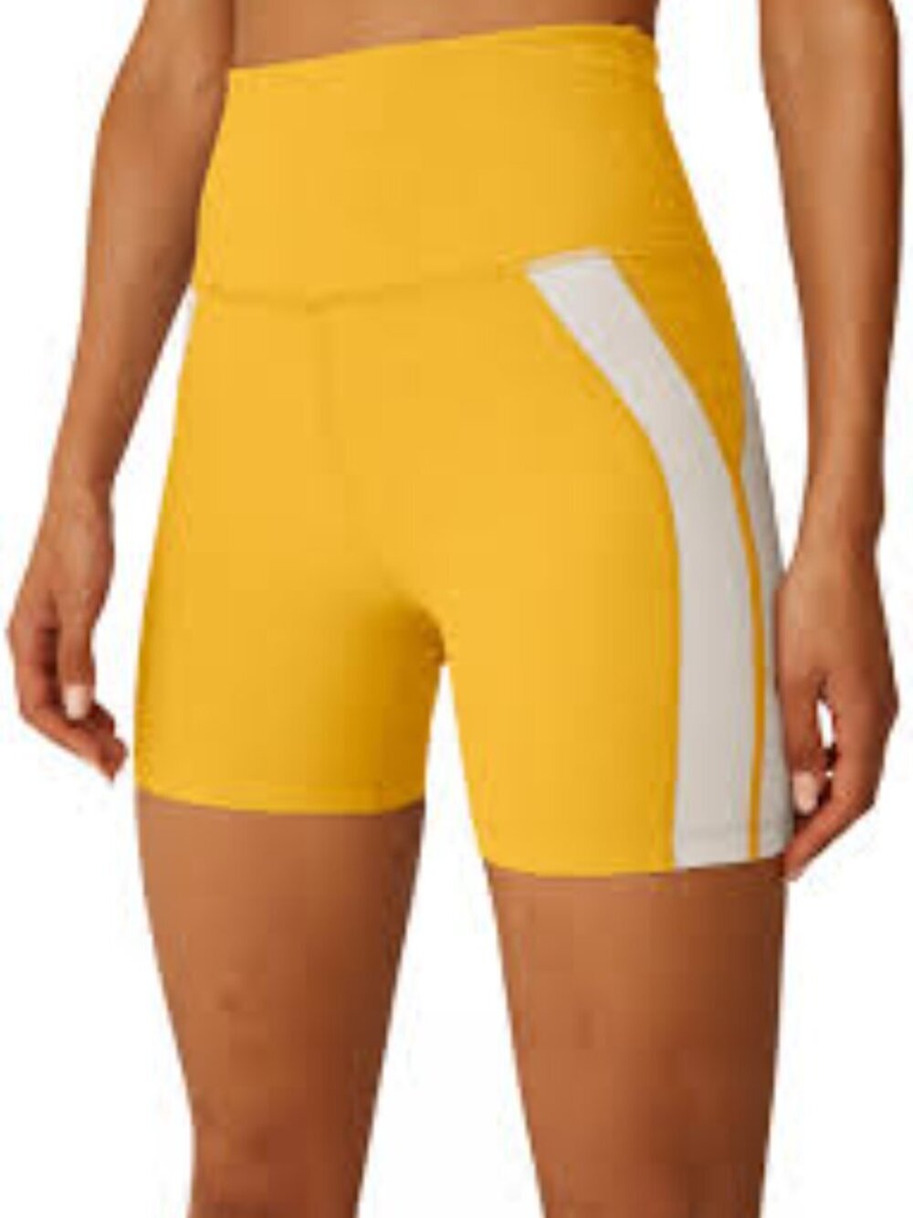 Beyond Yoga Spacedye Top Line Biker Short Yellow/White Extra Small